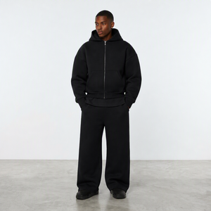 Ensemble de survêtement personnalisé pour <span class=keywords><strong>homme</strong></span> : Jogger, pantalon de survêtement ample épais, sweat à capuche et pantalon évasé - Product Image 1