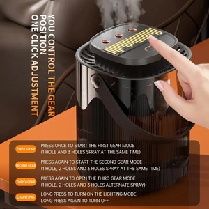 Nouvel humidificateur créatif, atomiseur domestique, grande capacité 3L, trois jets, USB, silencieux, pour bureau, chambre, dortoir, avec veilleuse - Product Image 6