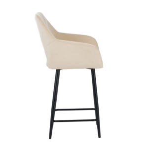Modern Luxury Velvet Bar Stool High Back <b>Armchair</b> Metal Frame Cushioned Counter Height <b>Dining</b> Chair Apartment-Friendly Home Bar - Product Image 2