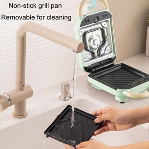 सबसे अच्छी बिक्री 2 में 1 yidu मल्टीफंक्शनल फैमिली नाश्ते निर्माता प्रकाश आहार सैंडविच वेफ़ल बेकर, सीएन प्लग (ग्रीन) - Product Image 5