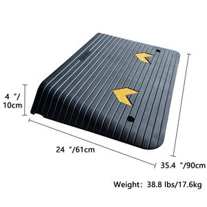 Rampe <span class=keywords><strong>de</strong></span> <span class=keywords><strong>seuil</strong></span> en caoutchouc robuste pour portes, hauteur 10 cm (4 po), rampe <span class=keywords><strong>de</strong></span> trottoir électrique pour fauteuils roulants et scooters - Product Image 2