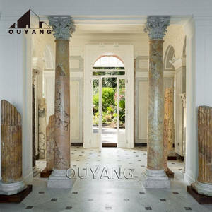 Columna Corintia de Mármol Europeo Tallada a Mano para Hotel o Villa, Pilar <span class=keywords><strong>Romano</strong></span> de Piedra Acanalada para Proyectos Inmobiliarios - Product Image 2