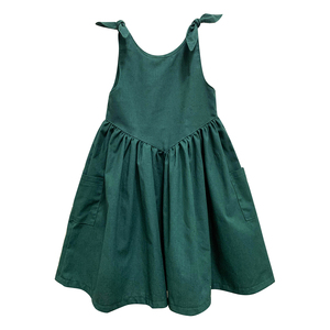 Robe d'été pour enfants, style court, design vif, joyeux, mignon, élégant, en coton et lin, avec imprimé, pour sortir - Product Image 3