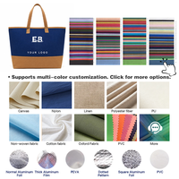 Tas Tote Kanvas Warna-Warni Trendi dan Luas dengan Lapisan Laminasi, Logo Dapat Disesuaikan untuk Piknik Luar Ruangan dan Aktivitas Musim Panas