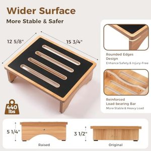 Wooden <b>Bathroom</b> <b>Stool</b> 40x32x10.51cm Multi-Purpose Step Footstool For Home Office Kids - Product Image 2