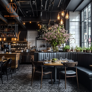 Ristorante e caffè <span class=keywords><strong>legno</strong></span> mobili <span class=keywords><strong>in</strong></span> <span class=keywords><strong>legno</strong></span> Coffee Shop panca stand posti a sedere tavolo <span class=keywords><strong>con</strong></span> sedia - Product Image 3