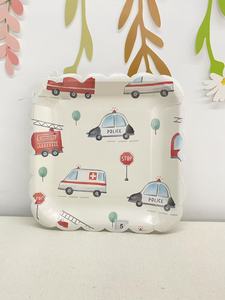 DAMAI Police Car Themed Party <b>Tableware</b> Set Kids Birthdays <b>Disposable</b> Plate Paper Cups Napkins for 8 Guests - Product Image 4