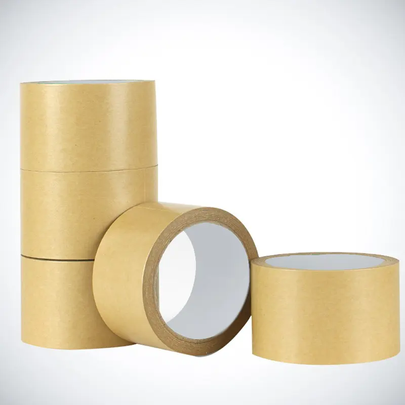 Strong Stickiness Wear-resisting Sealing Brown Paper Tape 50m Length Waterproof Gummed Kraft Paper Tape