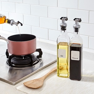 Bouteilles en verre anti-fuite pour huile d'olive en gros, bouteilles en verre pour huile et vinaigre, ustensiles de cuisine pour assaisonnement et sauce soja - Product Image 5