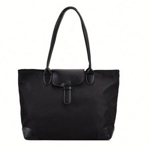 กระเป๋าผ้าแคนวาสสีพื้นเรียบง่าย สายสะพายไหล่สีพื้น ขนาดใหญ่ จุของได้เยอะ ปรับแต่งลวดลายได้ มีช่องใส่ของ - Product Image 1