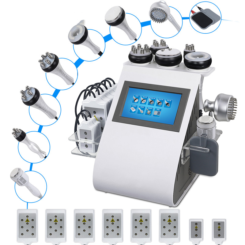 Новый стиль 9 в 1 40K ультразвуковой кавитационный вакуумный радиочастотный лазер 8 колодок Lipo Лазерный Аппарат для похудения для домашнего использования для спа