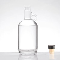 Les usines chinoises de bouteilles en verre fabriquent des bouteilles de spiritueux à main bouteilles en verre de personnalisation avec bouchons en liège
