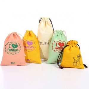 Recyclable Promotional Cotton <b>Canvas</b> <b>Drawstring</b> <b>Bag</b> Custom Logo for Essential Oils Perfumes Toothpaste Packaging Dust Pouch - Product Image 1
