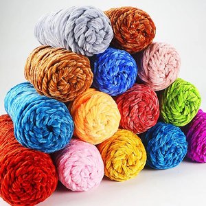 Fil de velours en <span class=keywords><strong>laine</strong></span>/acrylique 3 mm 100 g, fil mélangé écologique pour le crochet et le tricot à la main - Product Image 4
