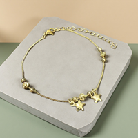 Bracelet empilable ajustable tendance, style étoiles dorées fascinantes, bijoux de fête, breloques pour femmes, vente chaude