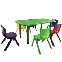 Ensemble de tables et chaises modernes en métal pour enfants de maternelle et de crèche - Design coloré pour la maison, le bureau et l'atelier