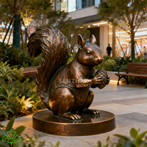 Escultura de Ardilla de Bronce de Tamaño Real SENZHAO, Estatua de Animal de Metal para Decoración de Plazas Comerciales y Parques al Aire Libre - Product Image 1