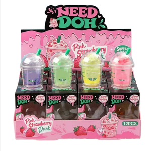 Novedad: Lindo Juguete Antiestrés Blando de 12 Piezas con Forma de Taza de Té de Fresa Rosa, para Niños y Adultos, Caja Sorpresa - Product Image 1