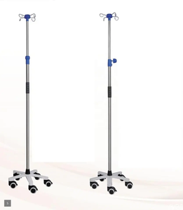 Больничная инфузионная стойка с 5 ножками, регулируемая высота полюса из нержавеющей стали, подставка для капель - Product Image 4