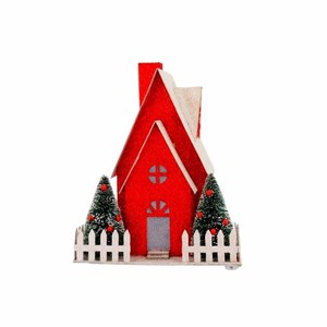<strong>Christmas</strong> Style <strong>Village</strong> Building Design Glitter Paper <strong>House</strong> Ornament Light Festival Decorated Gift for Holiday Decorations - Product Image 5