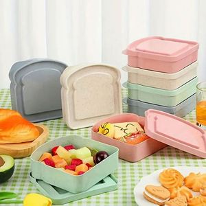Eco-Friendly Wheat Straw Sandwich Box - Portable Toast <b>Container</b> for Lunch & <b>Snacks</b> - Product Image 2