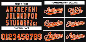 Maillot de baseball authentique de style classique noir, orange et blanc personnalisé - Product Image 3