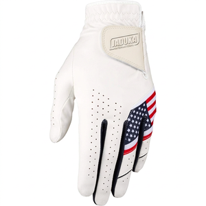 Premium <b>Men</b>’s Golf <b>Glove</b> White Cabretta <b>Leather</b> with Custom Flag Design High Performance Golf <b>Glove</b> For Professionals - Product Image 1