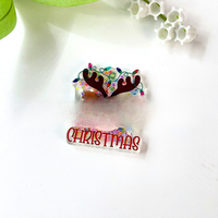 Broche décorative de Noël à injection de carburant, à paillettes liquides et à musique, avec motifs Père Noël, Élan et Sapin de Noël, accessoires de badge