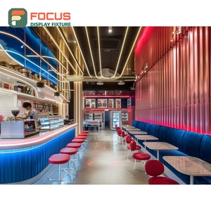 Integrated Coffee Service <b>Counter</b> Front Cash Wrap Condiment Station Cafe <b>Counter</b> Display - Product Image 6