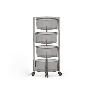 Rolling Storage Cart Plastic Vegetable Trolley Kitchen Storage Organizer