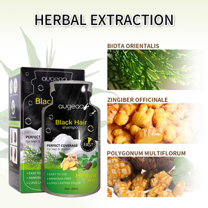 Tinte para el Cabello en Champú de Marca Privada Augeas, Sin Amoníaco, 3 en 1, Color Castaño Oscuro, Gris, Blanco, Natural, Herbal, Permanente, Rápido, Negro, en Sobres - Product Image 5