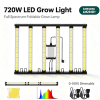 Barre de culture LED pliable à spectre complet, indice de protection IP66, en aluminium, dimmable, haute intensité PPFD, garantie 5 ans pour culture hydroponique verticale