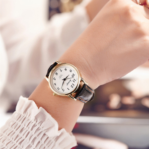 Nuevo reloj de cuarzo estilo coreano con correa de cuero genuino, reloj electrónico moderno adecuado para hombres y mujeres. - Product Image 2