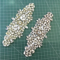 S627 Apliques de diamantes de imitación de cristal hechos a mano para coser parches textiles bordados nupciales