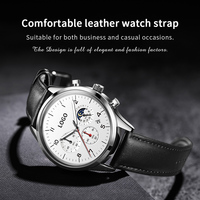 OEM 2882 Ay Evreli 42mm Büyük Kadranlı Erkek Kol Saati Kronograf Numaralı Ölçekli Quartz Saat Erkekler İçin Su Geçirmez Işıklı Abiye Saat
