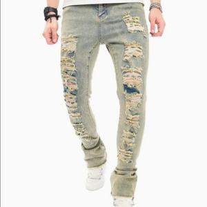 Vente en gros d'usine, jeans confortables pour hommes, pantalons décontractés, denim uni, technique de lavage foncé pour toutes les saisons - automne, hiver, été - Product Image 3