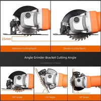 Support de meuleuse d'angle réglable avec tige de traction, type 100/115, support métallique pour une coupe de précision