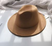 Chapeau Fedora à large bord style western unisexe en feutre, décontracté, pour l'extérieur, vintage, tendance, classique