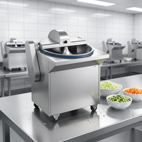 Automatische roestvrijstalen groente snij-, raspen- en blokjesmachine, commerciële fruit- en groentesnijder voor sala, food-grade