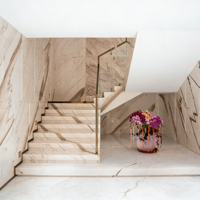 YDSTONE Design moderne en marbre blanc Pallisandro, surface polie pour escaliers et murs intérieurs