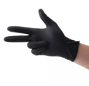 黑色理发纯腈手套，用于家居理发店的耐化学染发