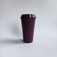 Nouvelle mode solide 16oz PP tasses à café Portable Anti-chute réutilisable en plastique tasses à café avec couvercle lait thé tasses bouteilles d'eau