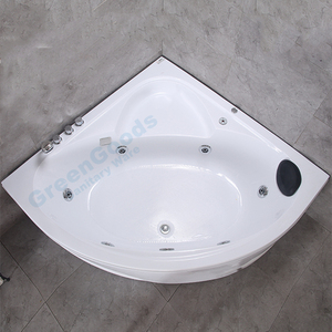 Bañera de pie esquinera con faldón aislado, bañera de Spa con chorro, doble bañera de remojo profundo - Product Image 2