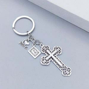Llavero de <span class=keywords><strong>la</strong></span> Biblia Sagrada con Cruz, Anillo de Jesús, Metal Vintage, Accesorio Cristiano, Creencias Religiosas, Hecho a Mano, DIY - Product Image 3
