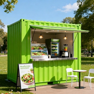 Cafetería/Restaurante Móvil Contemporáneo de Acero para Exteriores, Diseño de Contenedor Marítimo, Robusto y Duradero, Alta Utilización del Espacio - Product Image 2