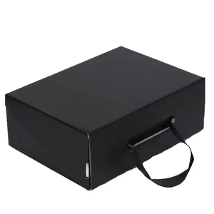 Nhà <span class=keywords><strong>S</strong></span>ản Xuất Bán Buôn Giá Hộp Màu Đen Với Xử Lý Cho Giày Bao Bì Giày Bao Bì Giấy Hộp Quà Tặng - Product Image 4