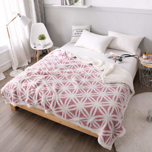 Suave invierno cálido acogedor esponjoso Navidad Año Nuevo Jacquard Sherpa manta personalizada impresa Sherpa polar doble capa - Product Image 2