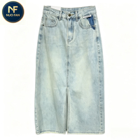 Jupes en jean taille haute amincissantes en gros, robes pour femmes, vêtements d'occasion - 50 kg ou 80 kg par lot