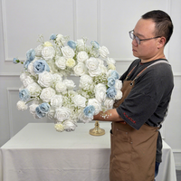 Arche de fleurs artificielles en soie circulaire de 2 mètres, faite à la main, pour toile de fond de mariage de 1,8 à 2,1 m de hauteur