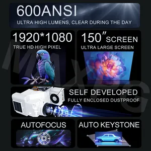600 ANSI Lumen, лучший новый проектор 4K, HD 1080, AI proyector, android, Wi-Fi, портативный ЖК-видео, светодиодный проектор